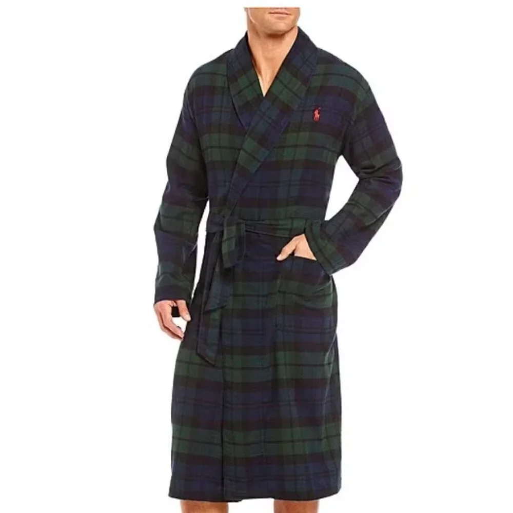 Polo Ralph Lauren Blackwatch Plaid Flannel Robe Large XLarge
